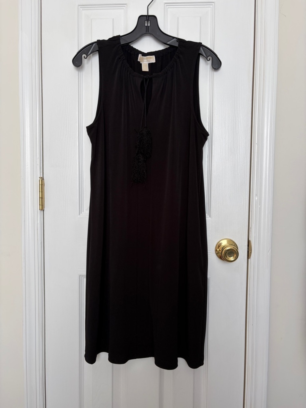 MICHAEL Michael Kors Black Sleeveless Tassel Tie Shift Dress